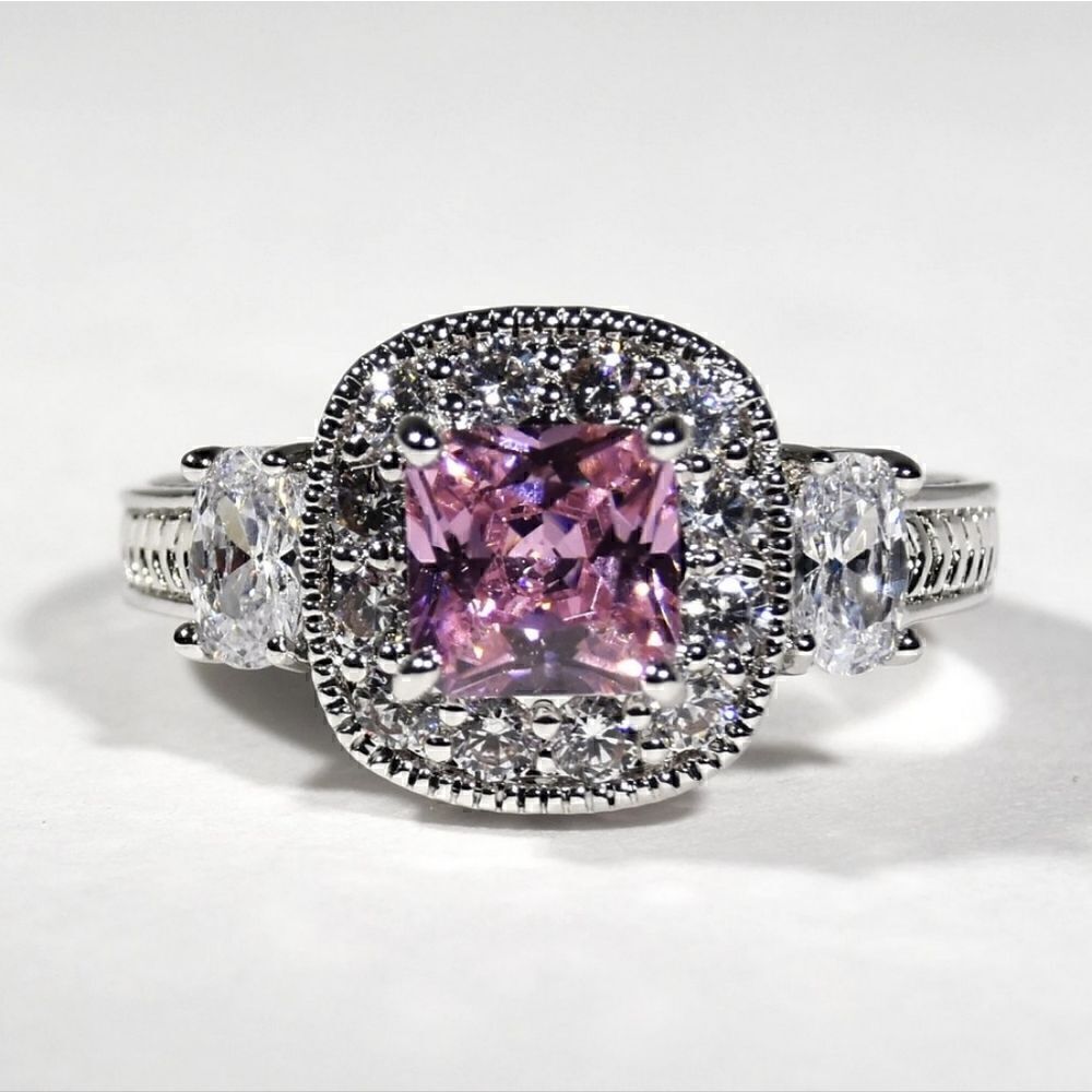 RS Covenant Size 10 Rhodium Plated Ring with Cubic Zirconia Stones